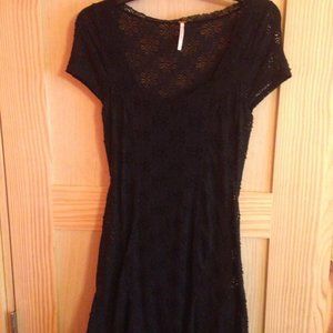 Free People Black lace dress